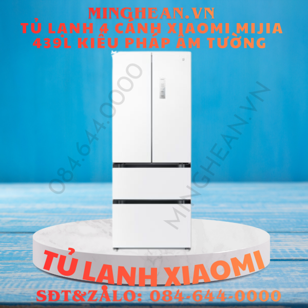 Tủ lạnh 4 cánh Xiaomi Mijia 439L Kiểu Pháp Âm tường