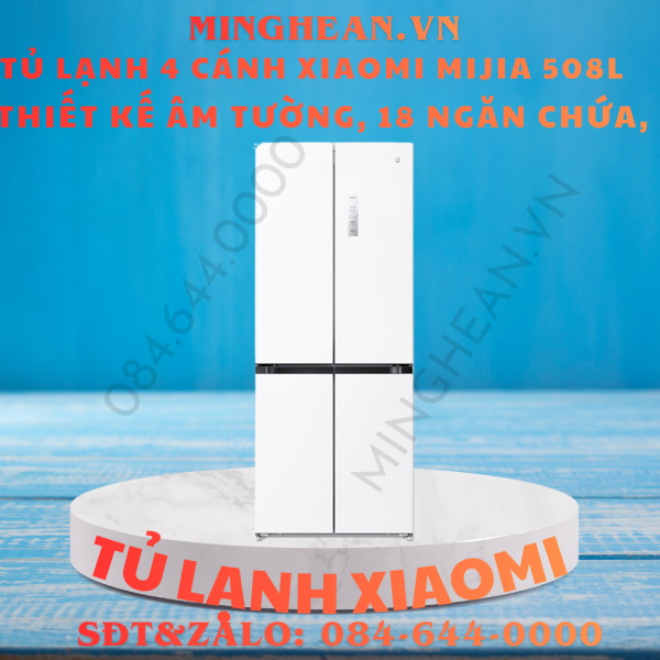 Tủ lạnh Xiaomi Mijia 508L – Thiết kế âm tường, 18 ngăn chứa, kết nối app Mijia